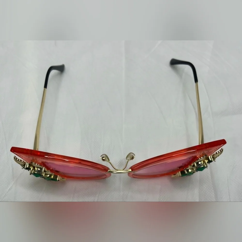 NEW, NEVER WORN Embellished Pink Sunglasses